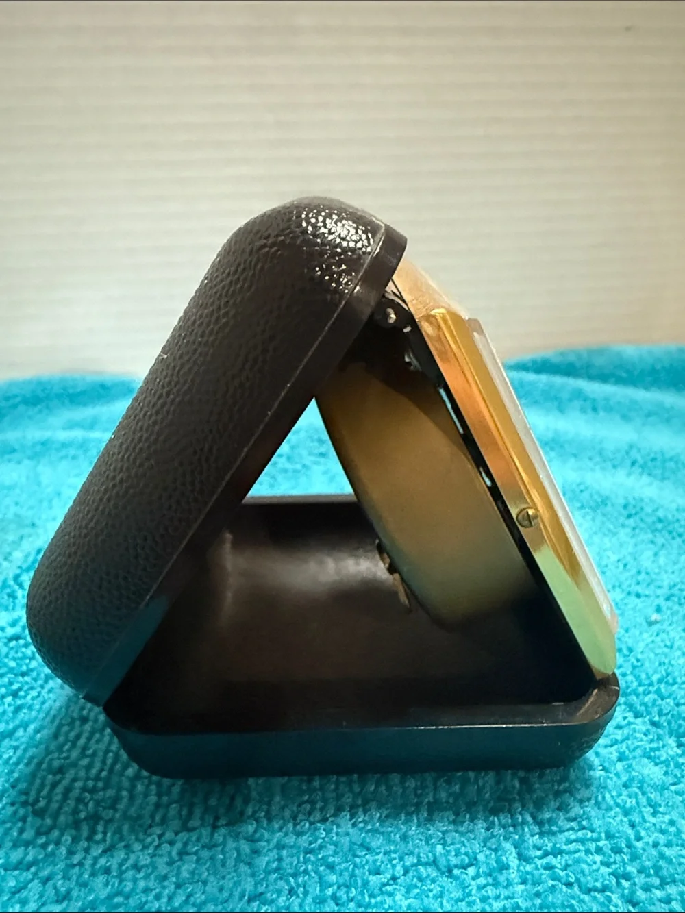 Gold and Black Folding Travel Alarm Clock
